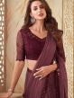 Maroon Silk Saree With Embroidered Border