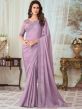 Purple Sequins Embroidered Silk Saree