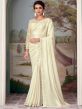 Off White Embroidered Border Saree In Silk