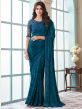 Blue Party Wear Embroidered Saree In Silk