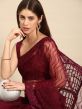 Maroon Party Wear Saree In Net