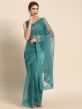 Blue Stone Embellished Saree In Net