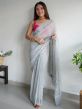 Grey Festive Saree With Mirror Work