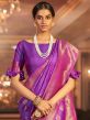 Purple Wedding Wear Woven Saree In Silk