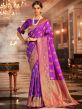 Purple Wedding Wear Woven Saree In Silk