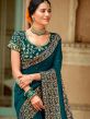 Blue Stone Work Saree In Art Silk