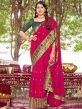 Pink Festive Saree With Woven Borders