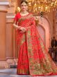 Red Wedding Wear Saree In Banarasi Silk