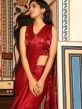 Red Stone Studded Pre-Stiched Saree