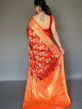 Orange Woven Festive Saree In Organza