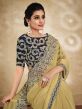 Yellow Party Wear Organza Sari With Embellished Blouse