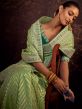 Green Silk Saree With Embroidered Blouse