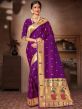 Purple Woven Saree With Zari In Silk 