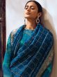 Blue Digital Printed Saree With Blouse In Art Silk