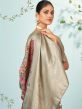 Grey Floral Printed Saree In Silk With Blouse