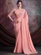 Peach Bridesmaid Saree In Shimmer With Sequin Work