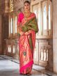 Green Art Silk Saree With Woven Pattern