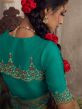 Green Casual Wear Brasso Saree With Blouse