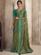 Green Casual Wear Brasso Saree With Blouse