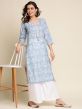 White Readymade Kurti With Prints