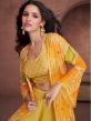 Yellow Embroidered Jacket Style Palazzo Set