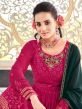 Pink Thread Embroidered Palazzo Style Salwar Kameez