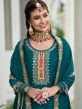 Green Sequins Embroidered Pakistani Suit In Crepe