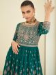 Green Embroidered Sharara Salwar Kameez In Georgette