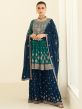 Green Embroidered Sharara Salwar Kameez In Georgette