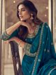 Blue Zari Embroidered Anarkali Silk Suit