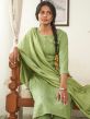 Green Embroidered Suit In Pant Style