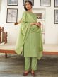 Green Embroidered Suit In Pant Style