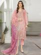 Pink Pant Style Suit In Organza with Dupatta 