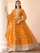 Yellow Anarkali Suit With Floral Prints