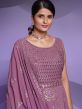 Purple Mirror Work Embellished Anarkali Suit Set