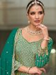 Green Silk Salwar Suit in Sharara Style