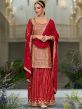 Red Sequined Sharara Salwar Kameez With Dupatta