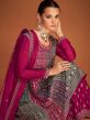 Pink Sharara Style Suit In Georgette With Dupatta