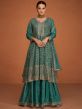 Green Sharara Pattern Salwar Kameez In Georgette