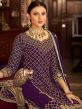 Purple Sharara Salwar Kameez With Embroidery