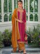 Pink Embroidered Pant Style Salwar Kameez In Silk