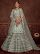 Blue Floral Printed Lehenga Choli With Dupatta