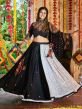 Black And White Embroidered Navaratri Lehenga Choli In Cotton