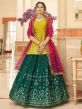 Green Gota Work Lehenga Choli In Chiffon