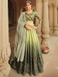 Green Sequined Lehenga Choli In Silk