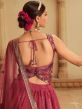 Pink And Brown Shaded Lehenga Choli In Silk