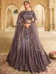 Grey Sequined Lehenga Choli In Silk