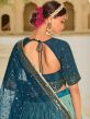 Blue Sequins Embroidered Lehenga Choli In Silk