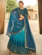 Blue Sequins Embroidered Lehenga Choli In Silk