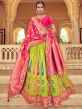 Green Woven Wedding Wear Lehenga Choli